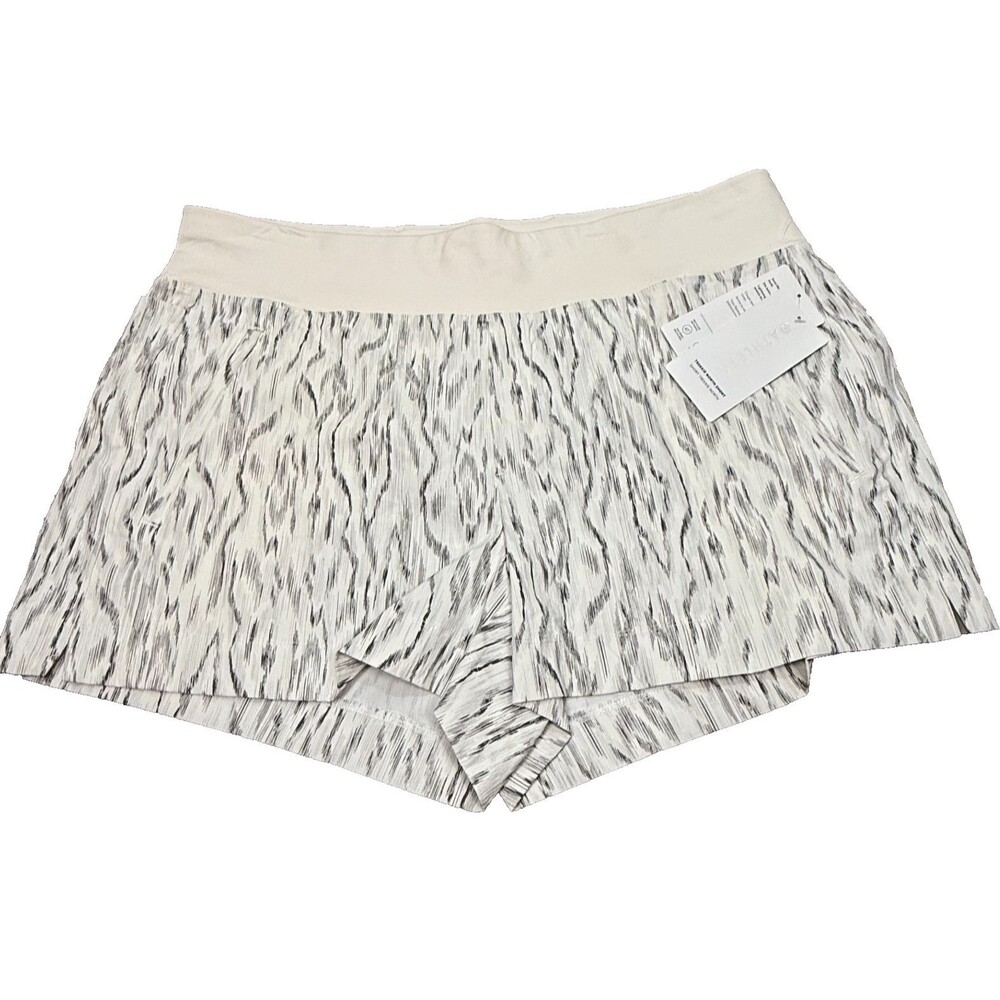 Athleta Cream Gray Shorts 18 Plus NWT UPF Trekkie North Stretch‎ Pull On Sporty